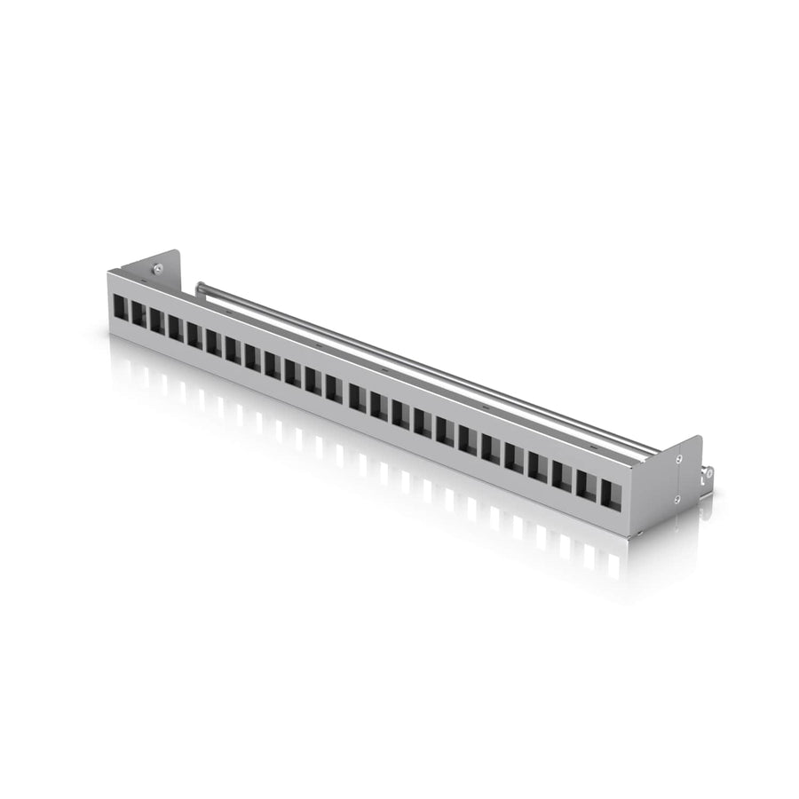 Ubiquiti 24-Port Blank Keystone Patch Panel, Silver, 1U 24-port, Ideal for Keystone Module Installation