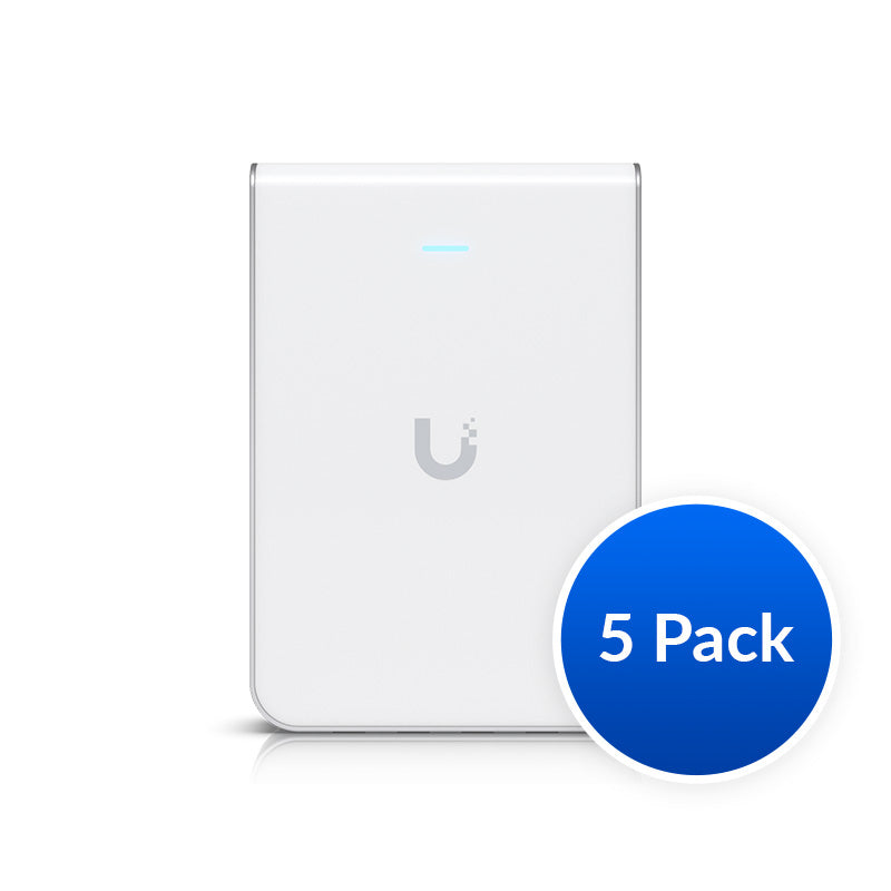 Ubiquiti UniFi Wi-Fi 6 In-Wall, U6-IW-5, *5 Pack* , Wall-mounted Access Point with a Built-in PoE Switch,115 m2 Coverage