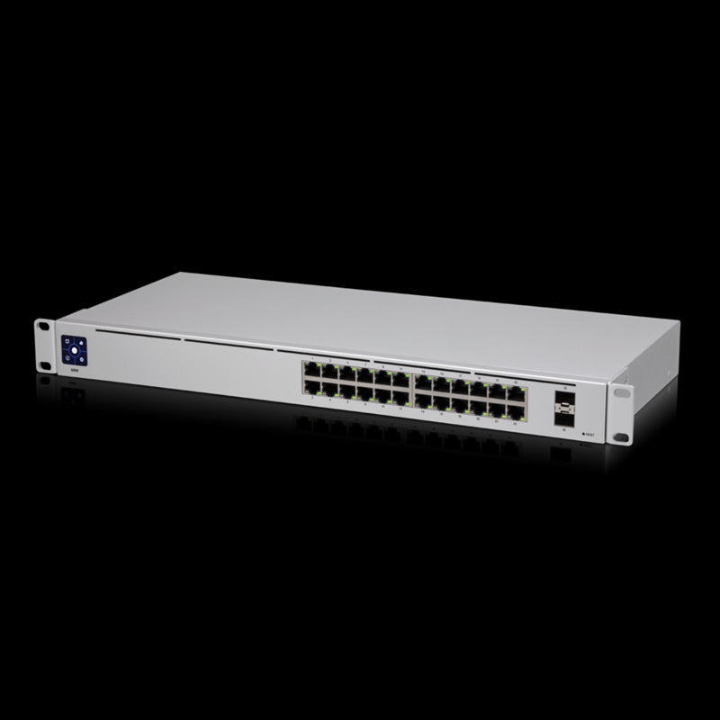Ubiquiti UniFi 24 port Managed Gigabit Switch - 24x Gigabit Ethernet Ports, with 2xSFP - Touch Display - Fanless - GEN2,