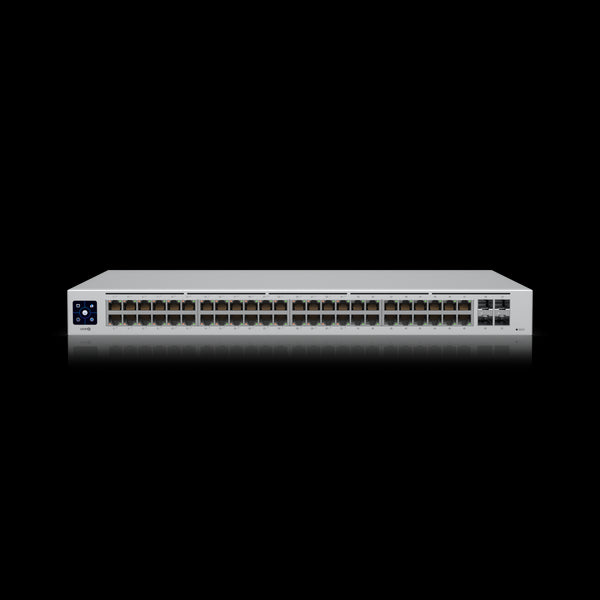 Ubiquiti UniFi 48-port Managed Gigabit Layer2 switch, 48x Gigabit Ethernet Ports w/ 32x 802.3at POE+, 4x SFP Port Touch Display 195W,