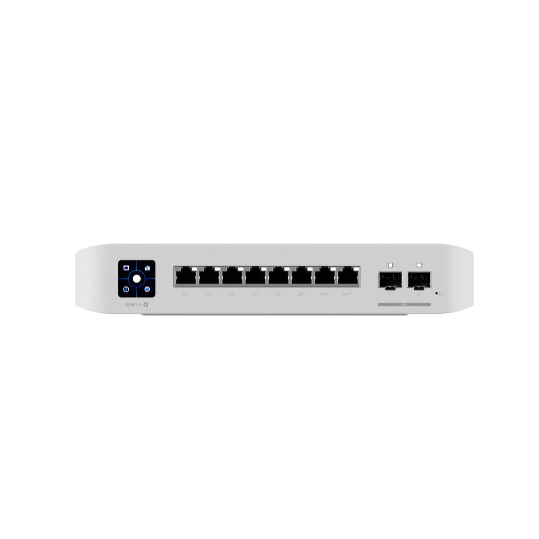 Ubiquiti UniFi Network, Switch, 8-Port, POE 120W, (6) GbE PoE+ Ports, (2) GbE PoE++ Ports, (2) 10G SFP+ Ports, Layer 3, Wall Mount,