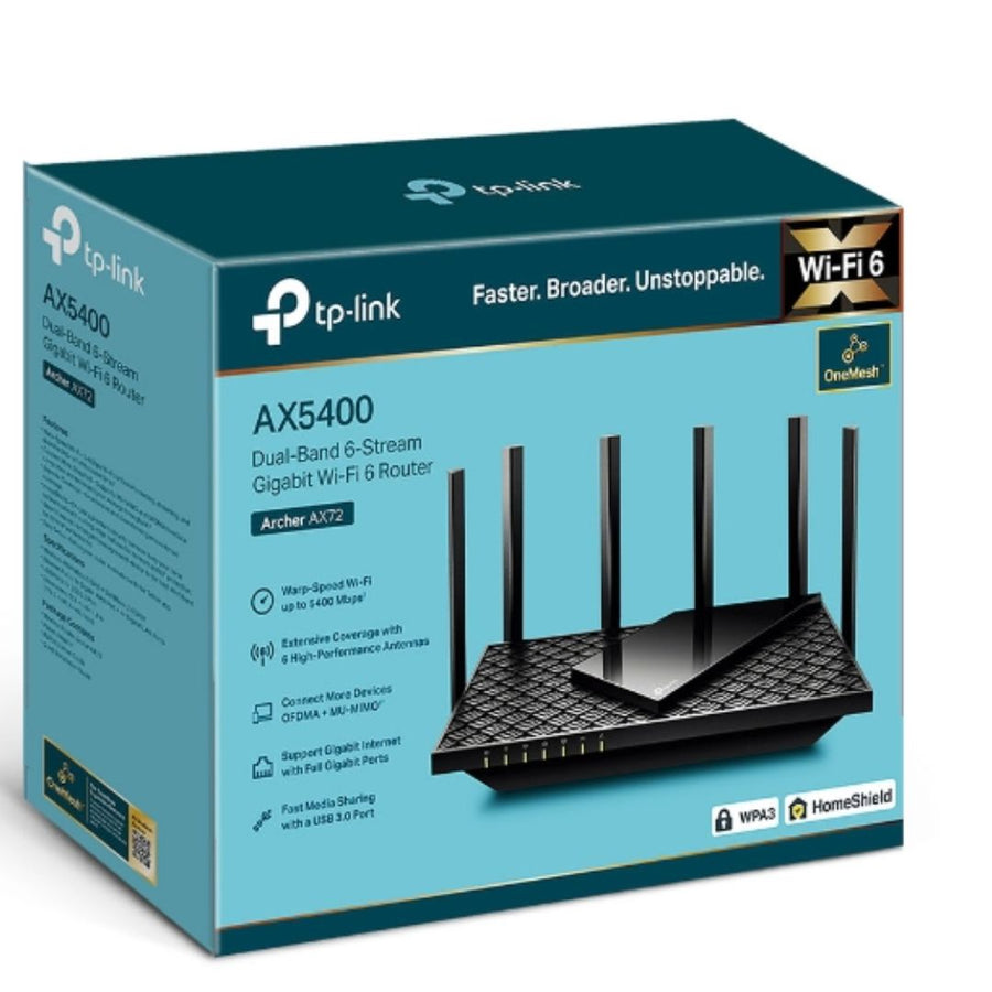 TP-Link Archer AX55 Pro AX3000 Dual-Band Wi-Fi 6 Router, 574 Mbps at 2.4 GHz + 2402 Mbps at 5 GHz , 4× Antennas,1× 2.5 Gbps WAN/LAN Port + 1× Gigabi