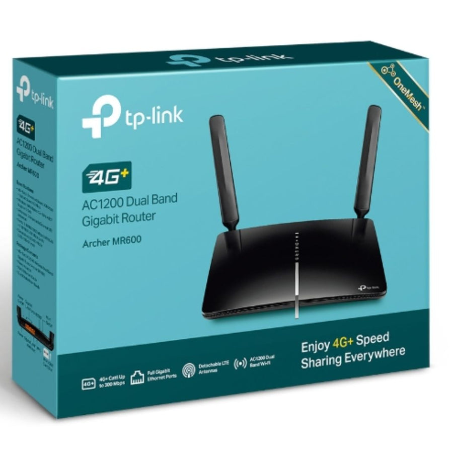 TP-Link Archer MR600 4G+ Cat6 AC1200 Wireless Dual Band Gigabit Router OneMesh 867Mbps@5Ghz, 4G+ SIM Slot, 2 Detach. LTE Antennas