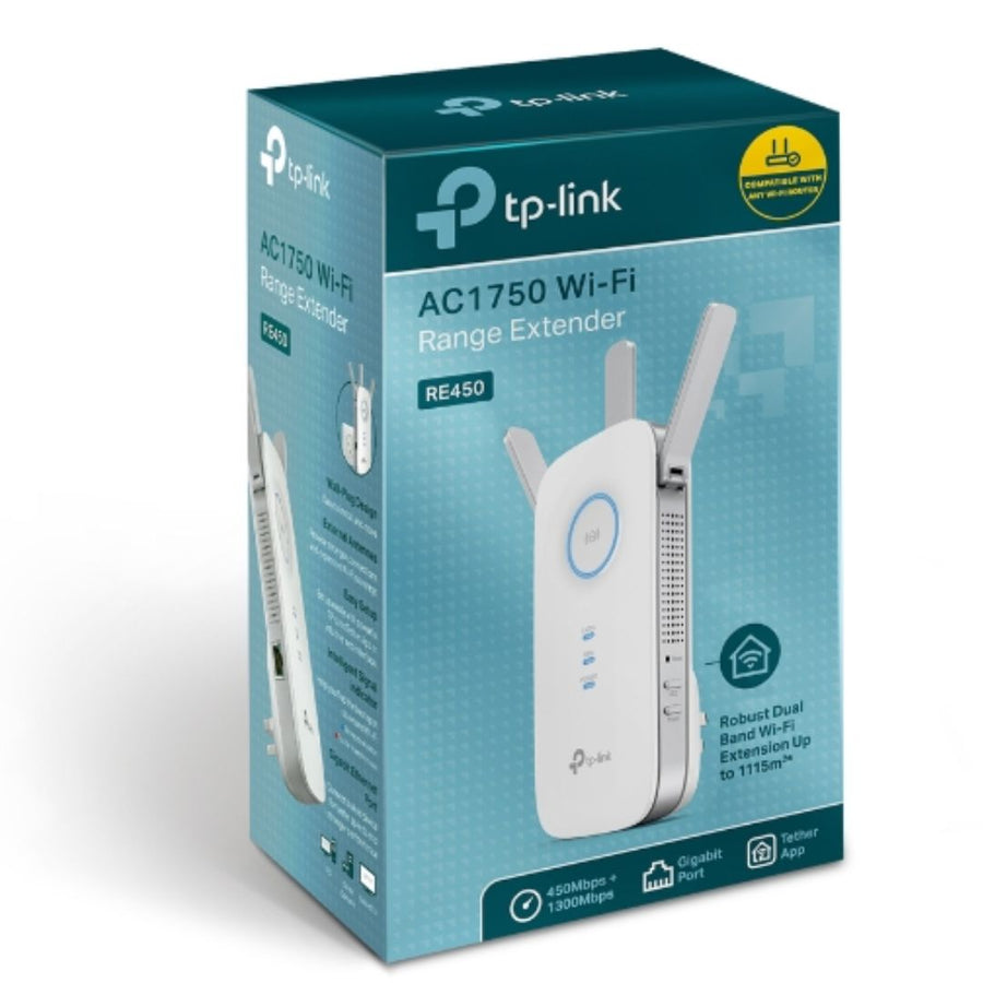 TP-Link RE450 AC1750 1750Mbps Wi-Fi Range Extender 1300Mbps@5GHz 1Gbps LAN Port 3xAntennas ~RE580D RE590T