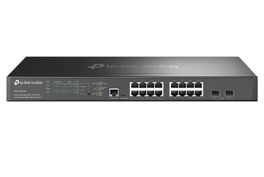 TP-Link SG3218XP-M2, Omada 16-Port 2.5G and 2-Port 10GE SFP+ L2+ Managed Switch with 8-Port PoE+, Integration with Omada SDN Controller,Static Routin