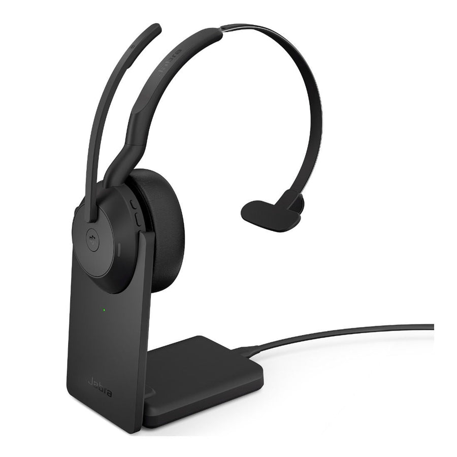 Jabra Evolve2 55, USB A, UC, Mono, Stand, Active Noise Cancellation (ANC), Link 380 Bluetooth Adapter ,30m Wireless Range, 18 Hours Battery Life