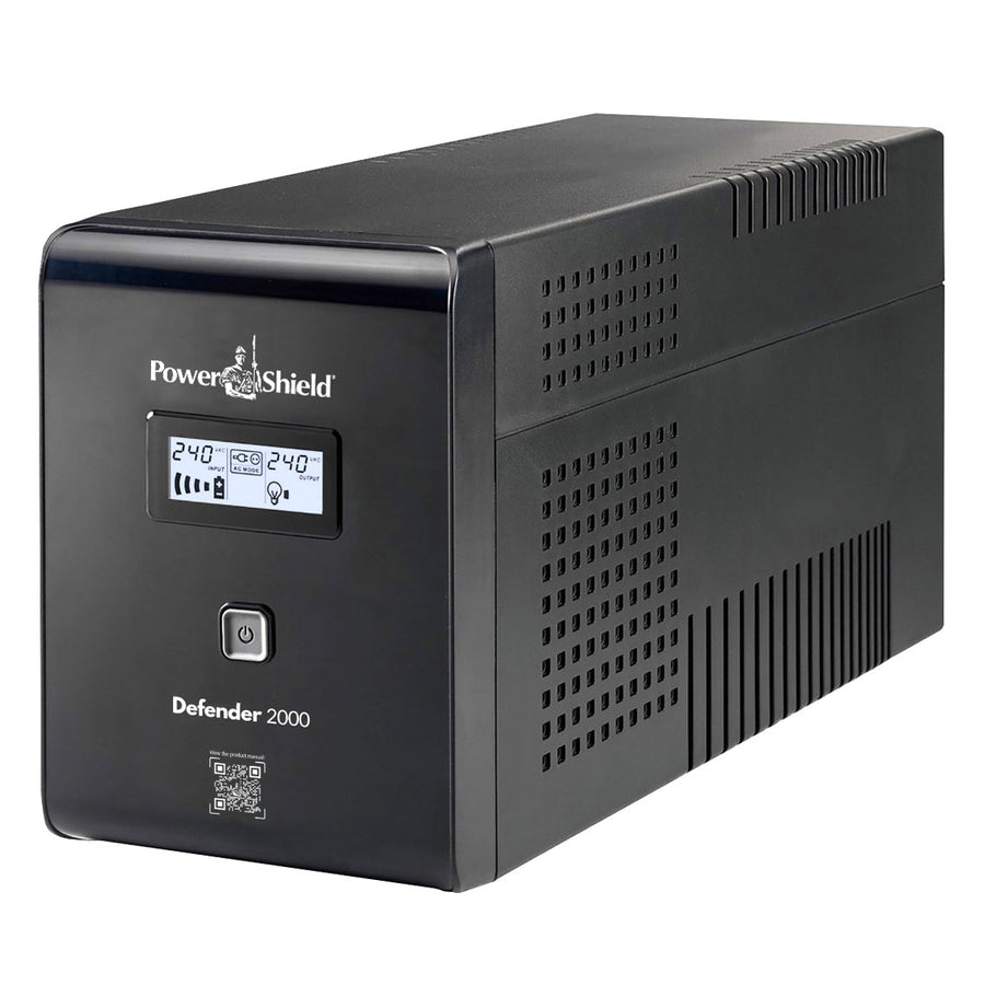 PowerShield Defender 2000VA/1200W UPS, AVR, LCD display, 6 AUS sockets, user-replaceable batteries, 2-year warranty
