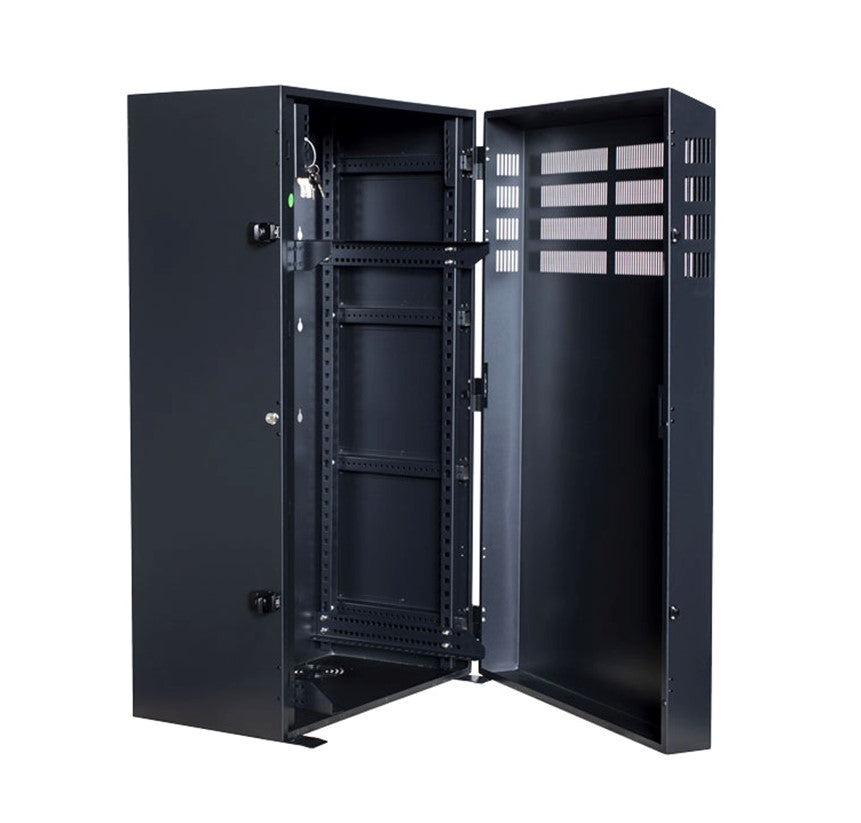 PowerShield Vertical Wall Mount Rack with 8U vertical capacity, provides secure and space-saving mounting for UPS systems