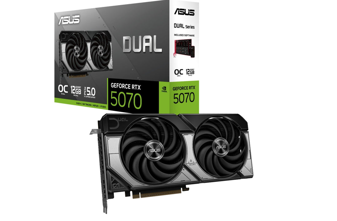 ASUS nVidia GeForce DUAL-RTX5070-O12G 12GB GDDR7 OC Edition, 2542MHz Boost Clock, RAM 28Gbps, 1000 AI TOPs, Digital Max Resolution 7680 x 4320