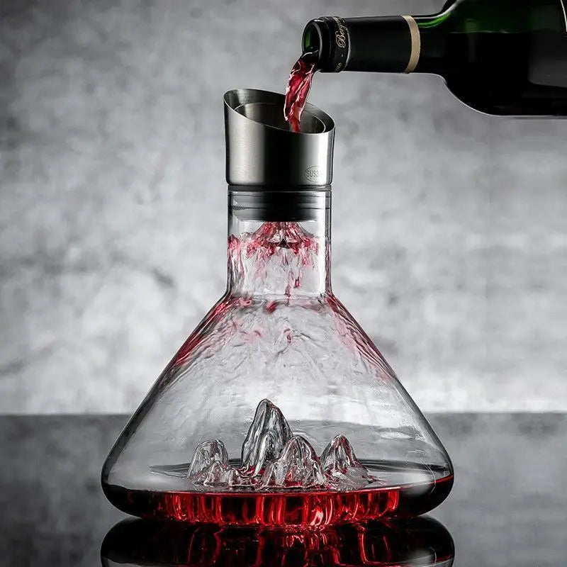 1500ML Iceberg Crystal Decanter Handmade Lead-Free Glass Wine