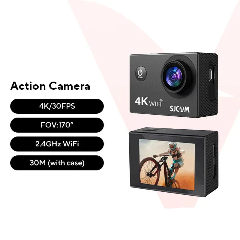 4K Action Camera 30M Waterproof Sports Cam Balck