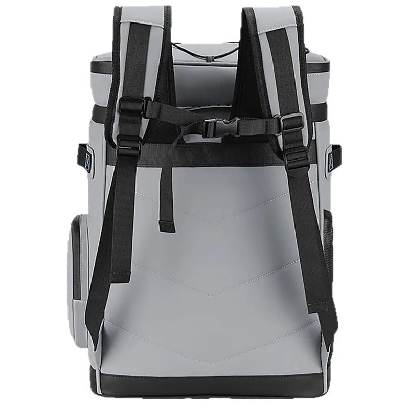 30L Camping Insulated Backpack Hot Cold Storage Gray