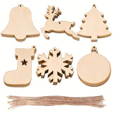DIY Wooden Christmas Tree Ornaments Craft Set (60pcs)