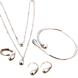 Women's Silver Needle Jewelry Set (4 pcs)