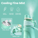 750ML Spray Water Bottle Green