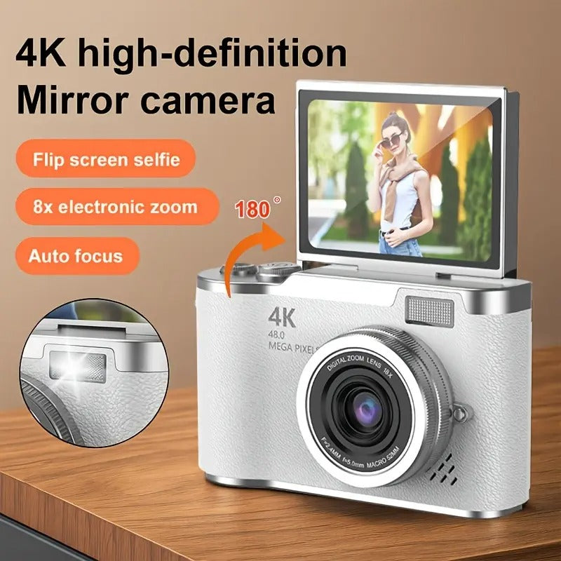 Retro CCD-4K Digital Camera with Flip Screen