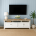 Noosa Entertainment Unit White and Oak 4 Doors and 3 spaces