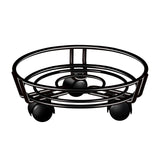 Movable Iron Potted Plant Stand for Home Garden Decoration-Black
