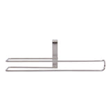 Stainless Steel No-punch Roll Paper Rack for Kitchen Cabinet Cling Film Storage Rack-Silver