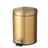 5L Stainless Steel Round Trash Can With Lid And Foot Pedal for Household Kitchen Hotel-Champagne Gold