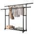 Double-rod Adjustable Clothes Rack with Pulley-Back