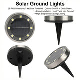 30pcs Solar Ground Lights IP68 Waterproof Warm Light High Brightness Auto On/Off Long Lasting