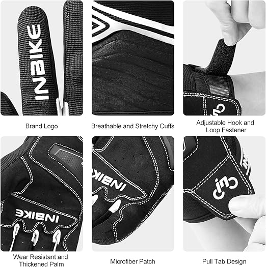 Breathable Mesh Motorcycle Gloves Touchscreen with TPR Palm Pad Hard Knuckle-White-Large
