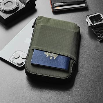 Travel Wallet - RFID Passport Holder, Self Locking Zipper Wear & Tear-Resistant Material, 3 Passport Pockets and 4 Card Slots - HUB Accessories-Blue 