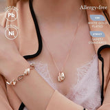Wish Stone Pendant Necklace, Necklaces for Women with Birthstone Crystals, Allergy-Free Jewelry for Women with Gift Box, 20K Rose Gold Plated or Silver-tone Birthstone Necklace for Women-04-April Birthstone-Clear White