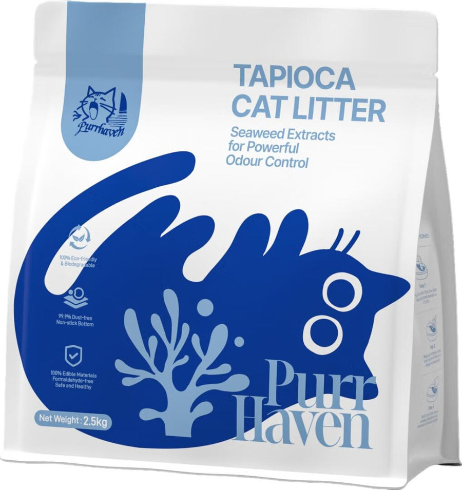 Purr Haven Capioca Cat Litter | 1 Carton | 6 Packs Per Carton | 2.5kg Per Pack