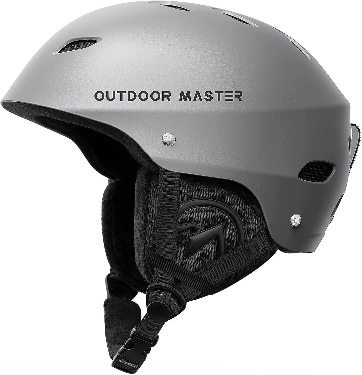 OutdoorMaster Kelvin Ski Helmet - with ASTM Certified Safety, 9 Options - for Men, Women & Youth-Grey,Medium