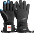 OutdoorMaster Ski Snow Gloves for Women & Men - 3M Thinsulate Waterproof Snowboard Winter Warm Windproof Snowmobile Gloves with Double-Pocket-Black,Large