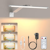  Picture Lights for Wall Plug in or Hardwired,3000K Warm White Dart Board Lights with Remote,13.5inches Silver LED Art Light Dimmbare mit Timer for Gallery Paintings Picture Dartboard