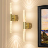 Battery Operated Wall Sconce Set of 2 Rechargeable Battery Powered Wall Light with 12000mAh Wireless Dimmable Wall Lamp Fixtures for Bedroom Living Room (Brushed Gold, 16"-2 Pack)