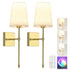 Battery Operated Wall Sconce, 5000mAh Rechargeable Dimmable RGB Wall Sconce Set of 2 with Remote, 3 Color Temperature Indoor Battery Powered Wall Lamp Light for Bedroom Living Room