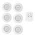 6 LED Light Set with Remote - Cool White for Cabinets & Displays