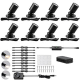 Dimmable LED Mini Spotlight, 12V CCT 2700K-6000K, Adjustable for Display, Cabinet, Showcase, Artwork, 360° Rotatable Accent Lighting, Surface Mount with Slider Dimmer & Adapter (CCT, 8Pack)