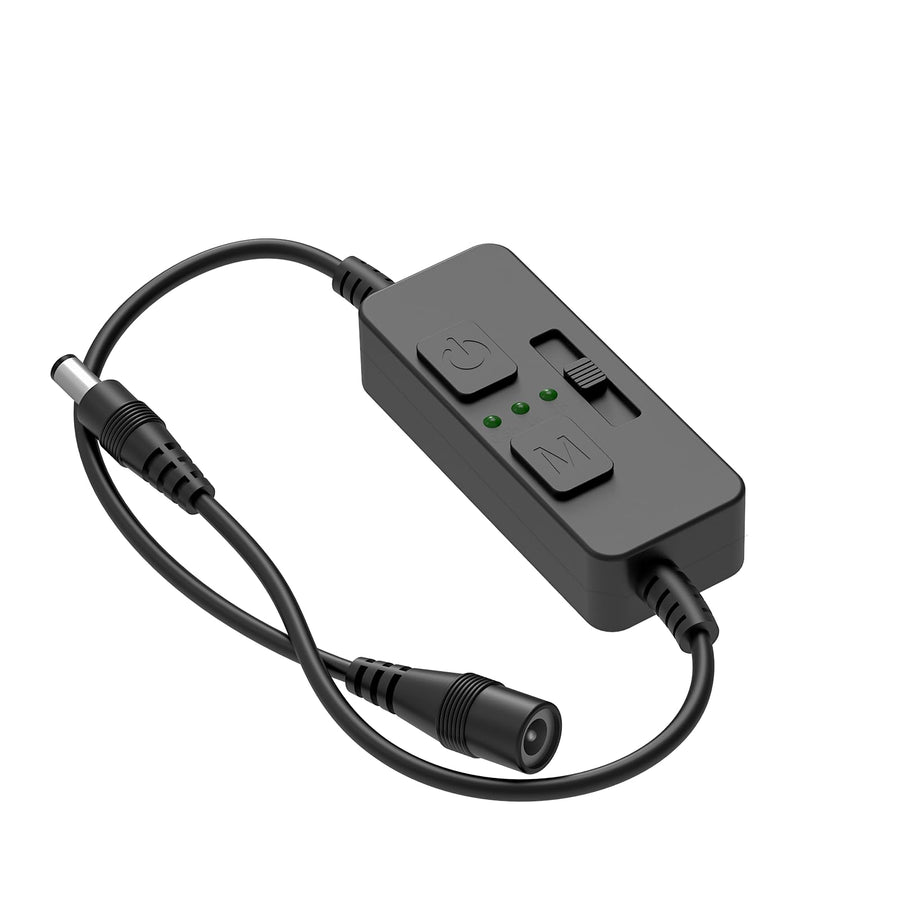 Single Color Slider Dimmer with Timer - PWM 1pc DC 5V/12V/24V LED Controller, 36W Max, Slide Brightness Control & Auto-Off for LED Strip Lights, Closet, Counter, Aquarium Lighting (Black)