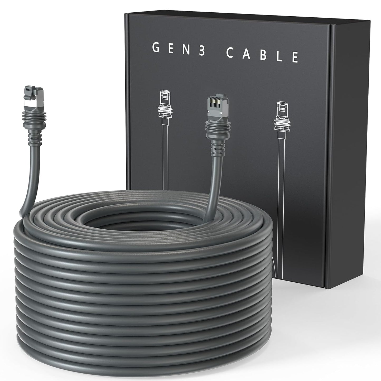 Starlink Cable Gen 3 75FT Waterproof (75FT / 23M), Grey
