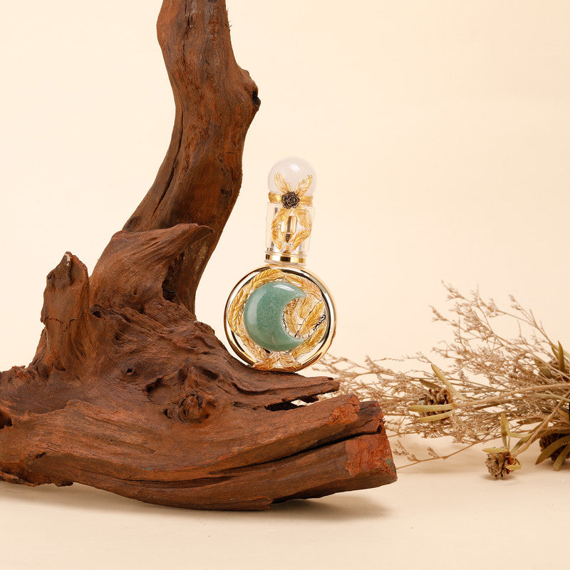 Healing natural crystal perfume bottle(25ml)-rose quartz aventurine Moon style