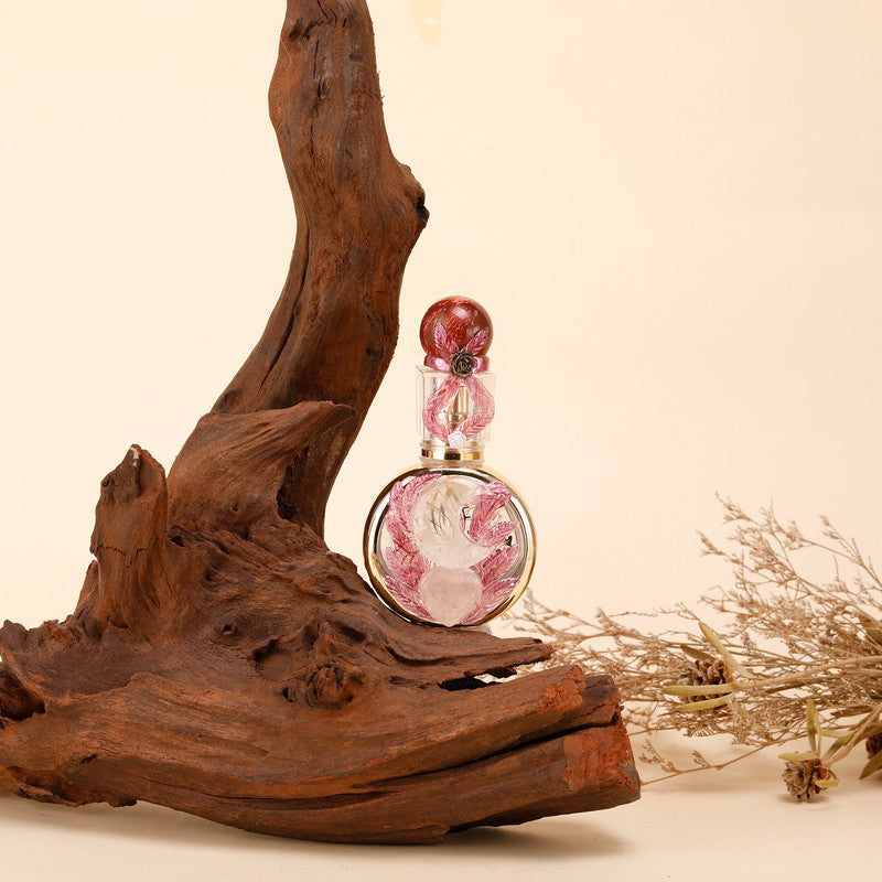 Healing natural crystal perfume bottle(25ml)-rose quartz red jasper