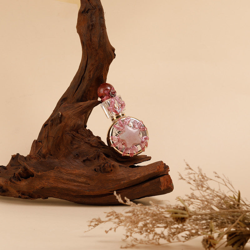 Healing natural crystal perfume bottle(25ml)-red jasper rose quartz