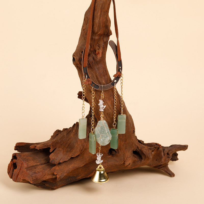 Crystal Lucky Horseshoe Charm Pendant-aventurine