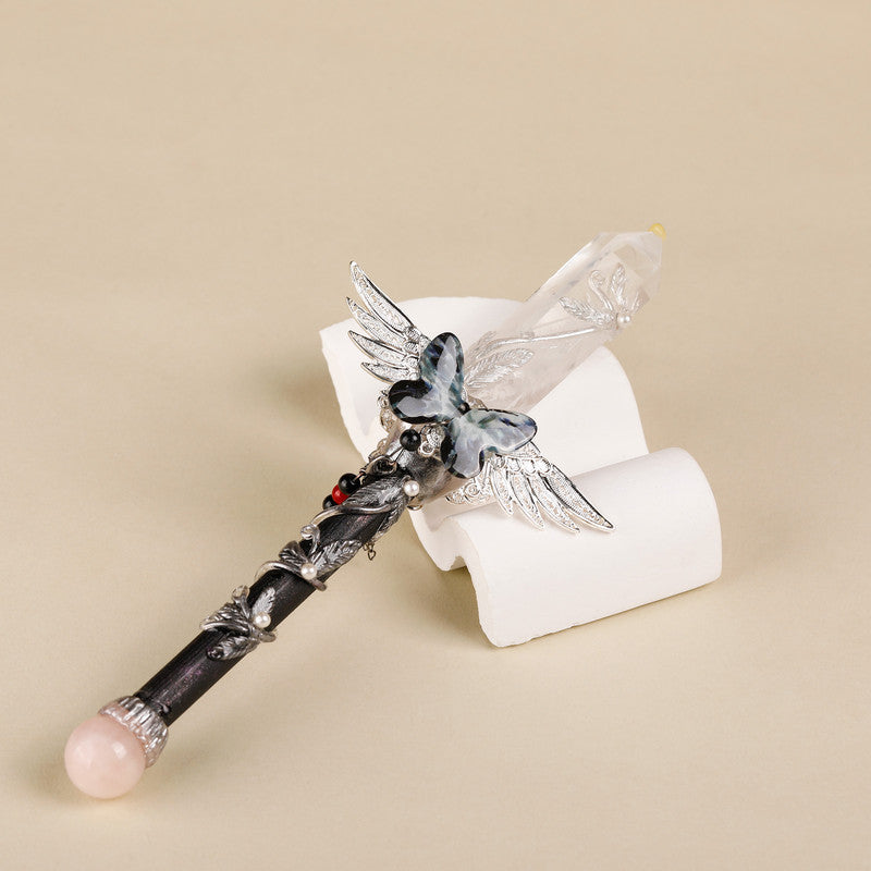 Handmade Crystal Wand, Natural Raw Gemstone Scepter, Magic Healing Wand White Crystal