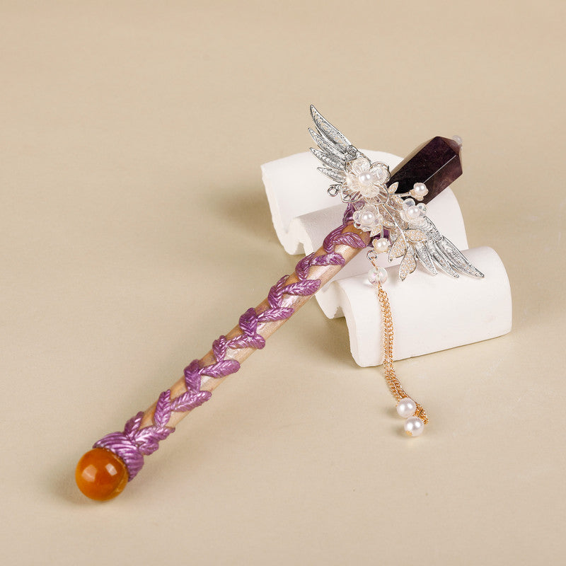 Handmade Crystal Wand, Raw Gemstone Scepter, Natural Magic Wand Fluorite
