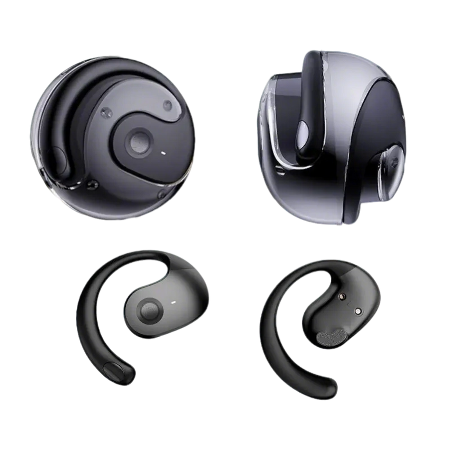 Open Ear Wireless Headphones Earphones Bluetooth 5.4 On Ear Sport Gym Earbuds-Black