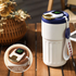 450ml Thermal LED Temperature Display Smart Coffee Cup Insulated Drink Tumbler-Blue