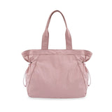 Lightweight Nylon Shopper Tote Bag 18L Side-Cinch Shoulder Bag - PINK