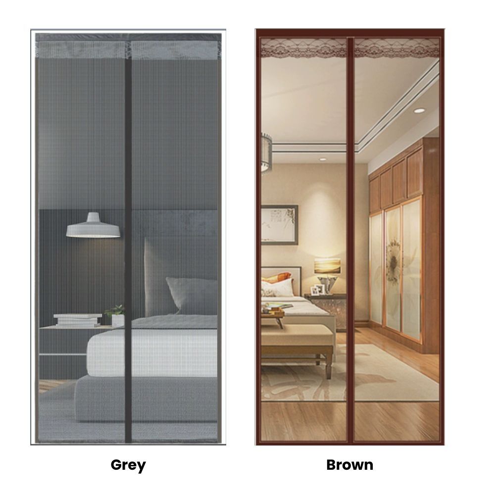 Extra Durable Magnetic Fly Screen Door Anti Mosquito Screen Mesh Curtain Grey-100x230cm