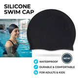 Silicone Swimming Cap Large Waterproof Swim Hat for Long Hair Men Women Adults